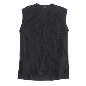 NWT J. Crew V Neck Metallic Side Stripe Tank